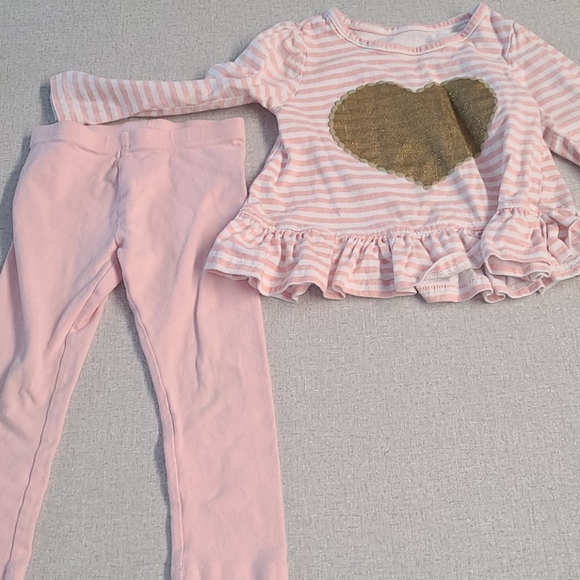 Nannette Striped Heart Top w/ ON Leggings 3T